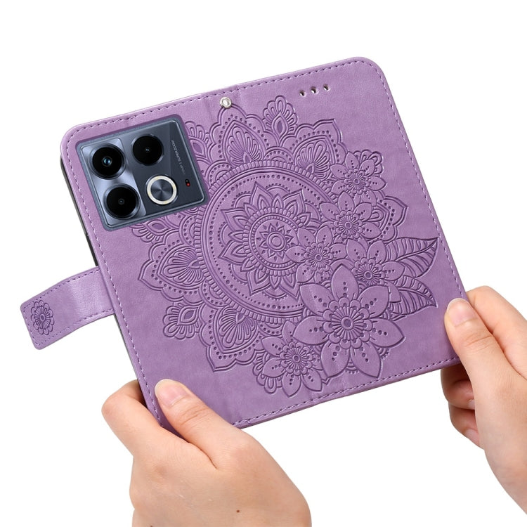For Infinix Note 40 4G Seven-petal Flowers Embossing Leather Phone Case