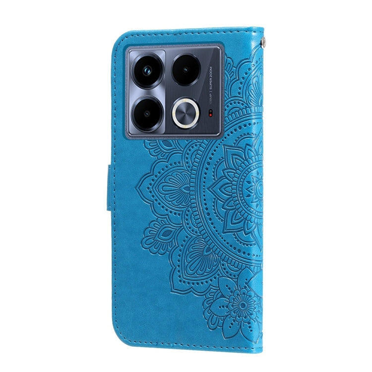 For Infinix Note 40 4G Seven-petal Flowers Embossing Leather Phone Case