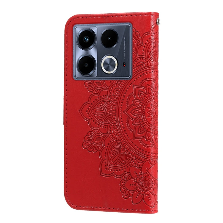 For Infinix Note 40 4G Seven-petal Flowers Embossing Leather Phone Case