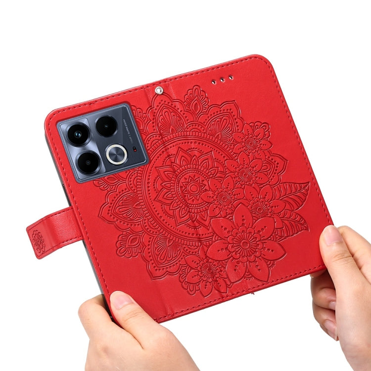 For Infinix Note 40 4G Seven-petal Flowers Embossing Leather Phone Case