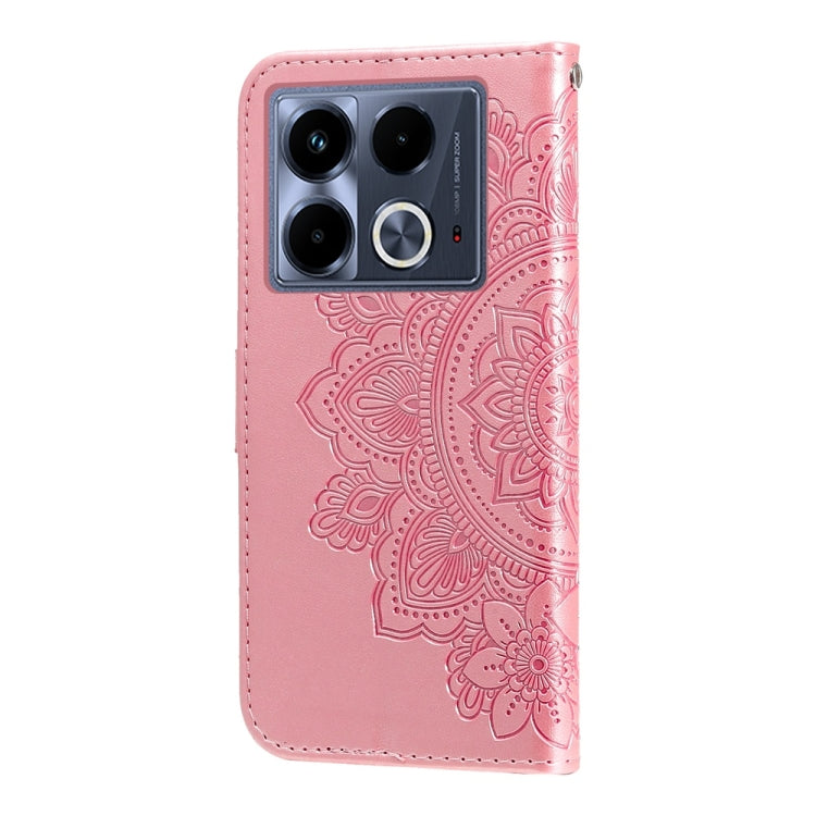 For Infinix Note 40 4G Seven-petal Flowers Embossing Leather Phone Case