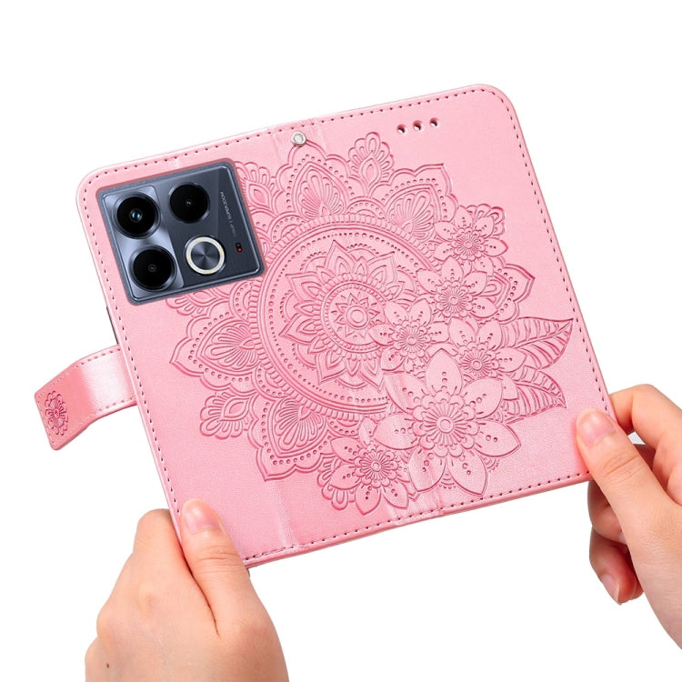 For Infinix Note 40 4G Seven-petal Flowers Embossing Leather Phone Case