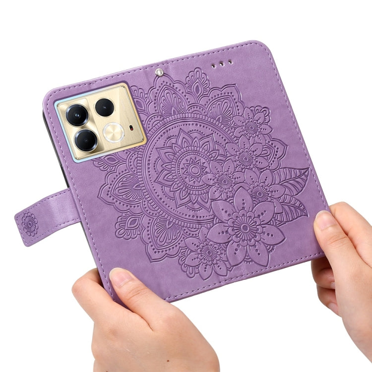For Infinix Note 40 5G Seven-petal Flowers Embossing Leather Phone Case