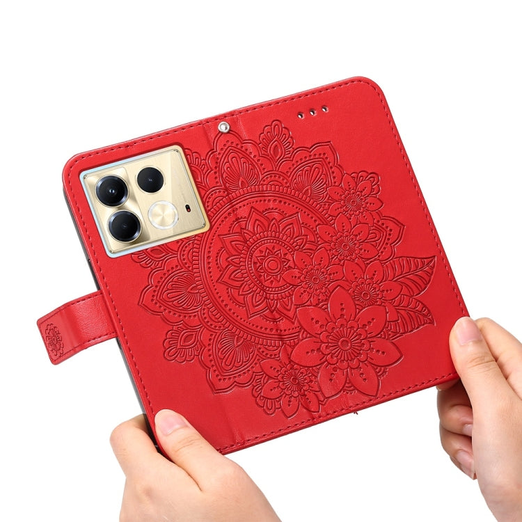 For Infinix Note 40 5G Seven-petal Flowers Embossing Leather Phone Case