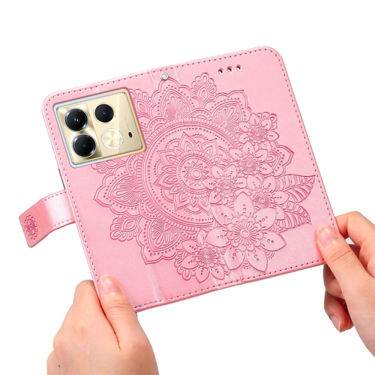 For Infinix Note 40 5G Seven-petal Flowers Embossing Leather Phone Case
