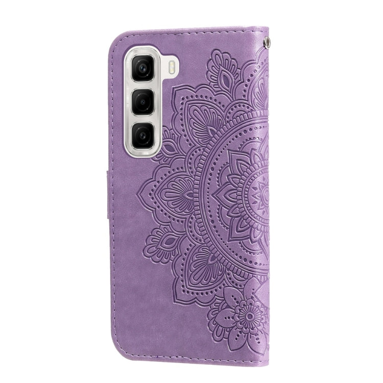 For Infinix Hot 50 4G Seven-petal Flowers Embossing Leather Phone Case