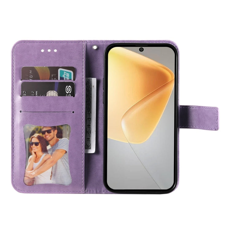 For Infinix Hot 50 4G Seven-petal Flowers Embossing Leather Phone Case