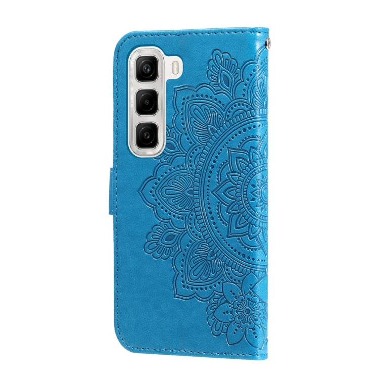 For Infinix Hot 50 4G Seven-petal Flowers Embossing Leather Phone Case