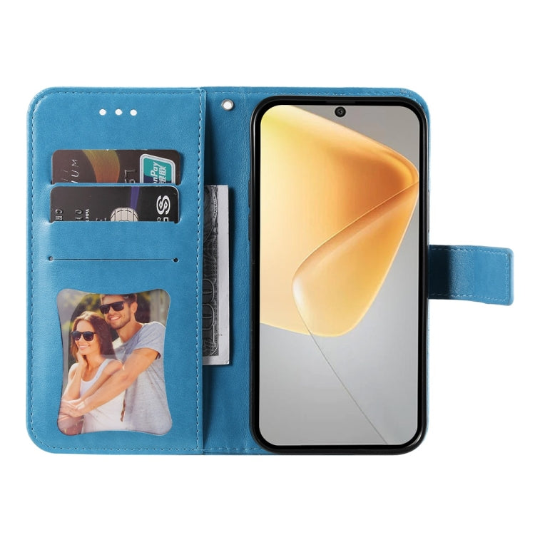 For Infinix Hot 50 4G Seven-petal Flowers Embossing Leather Phone Case
