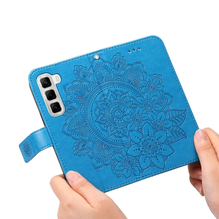 For Infinix Hot 50 4G Seven-petal Flowers Embossing Leather Phone Case