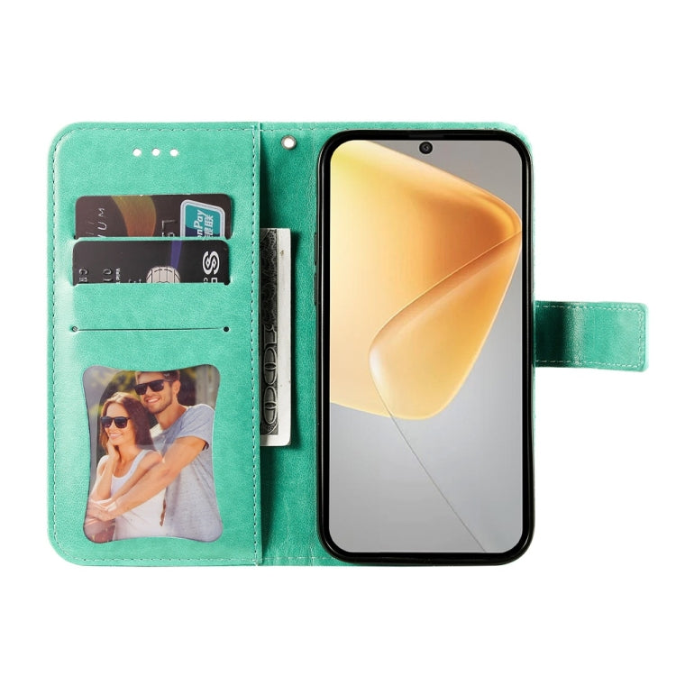 For Infinix Hot 50 4G Seven-petal Flowers Embossing Leather Phone Case