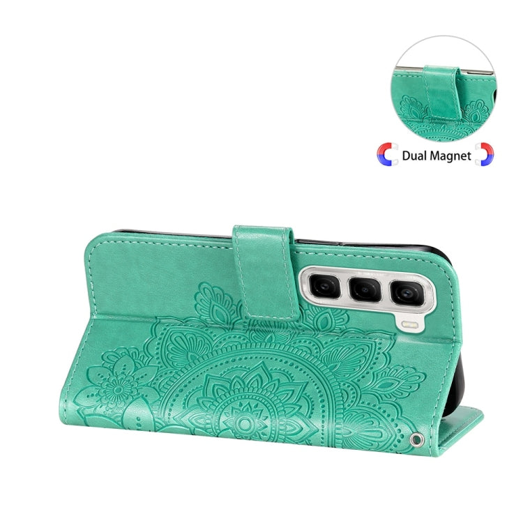 For Infinix Hot 50 4G Seven-petal Flowers Embossing Leather Phone Case