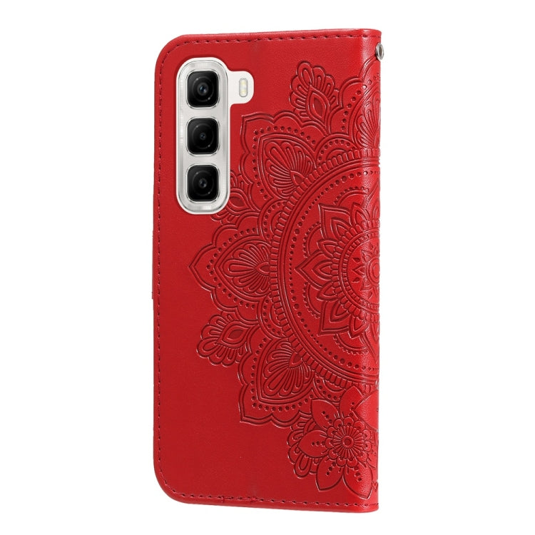 For Infinix Hot 50 4G Seven-petal Flowers Embossing Leather Phone Case