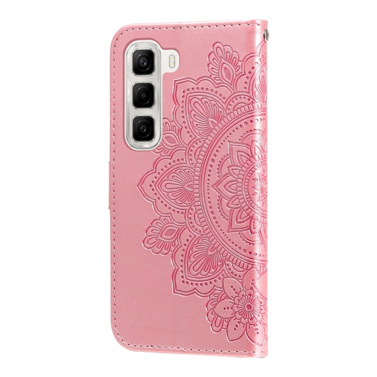 For Infinix Hot 50 4G Seven-petal Flowers Embossing Leather Phone Case