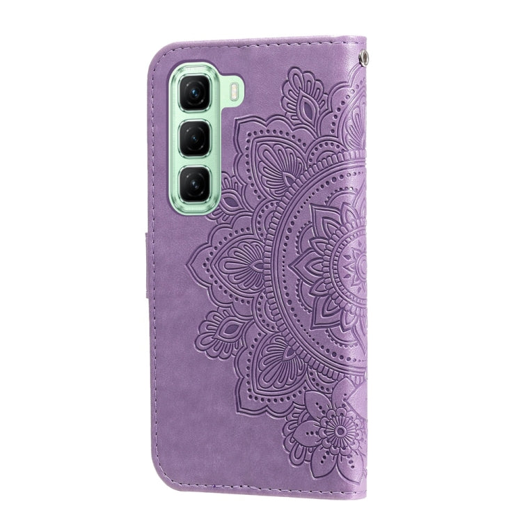 For Infinix Hot 50 5G Seven-petal Flowers Embossing Leather Phone Case