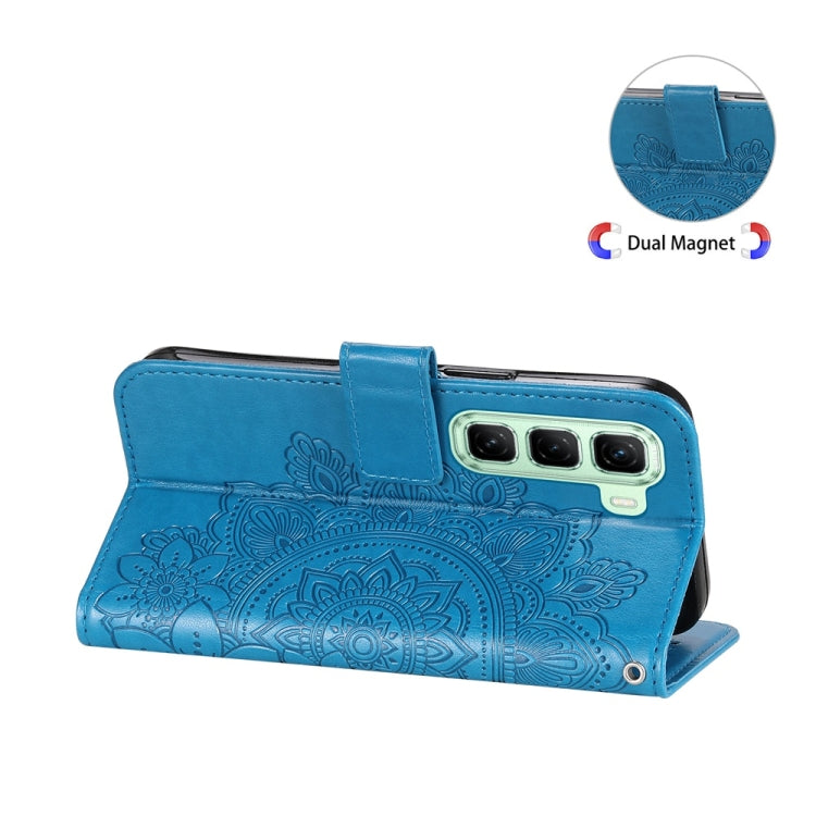 For Infinix Hot 50 5G Seven-petal Flowers Embossing Leather Phone Case