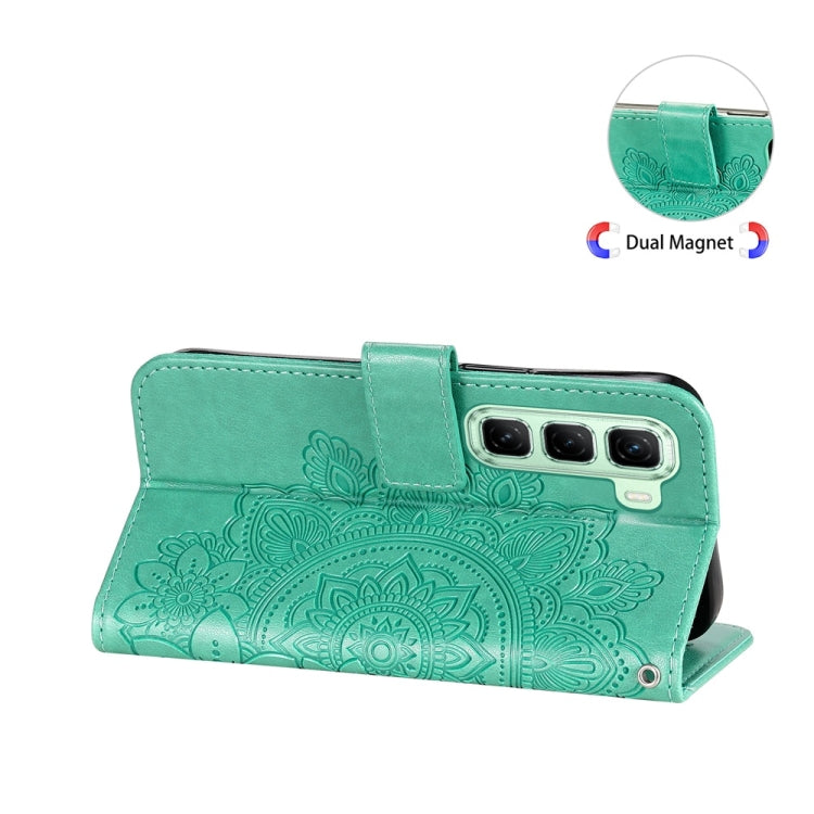 For Infinix Hot 50 5G Seven-petal Flowers Embossing Leather Phone Case