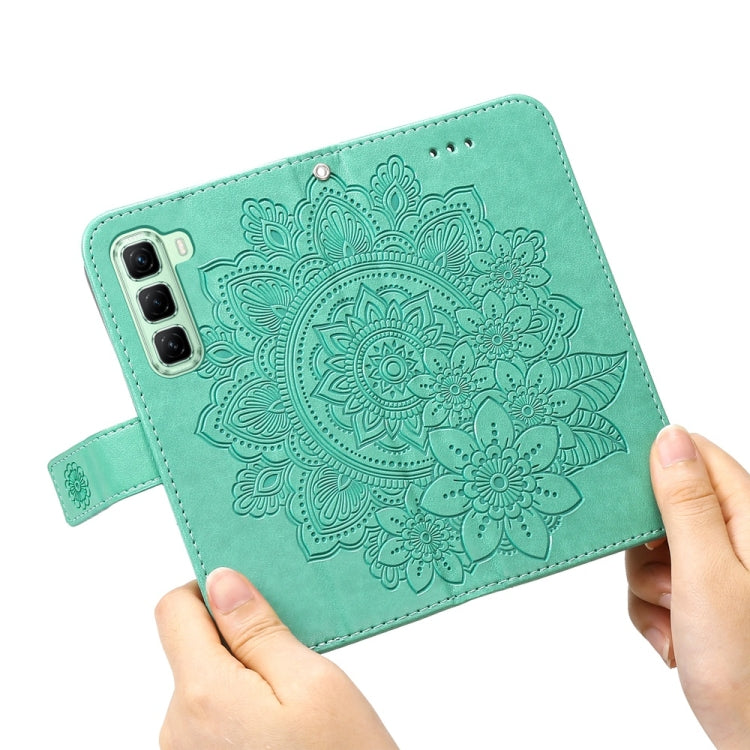 For Infinix Hot 50 5G Seven-petal Flowers Embossing Leather Phone Case