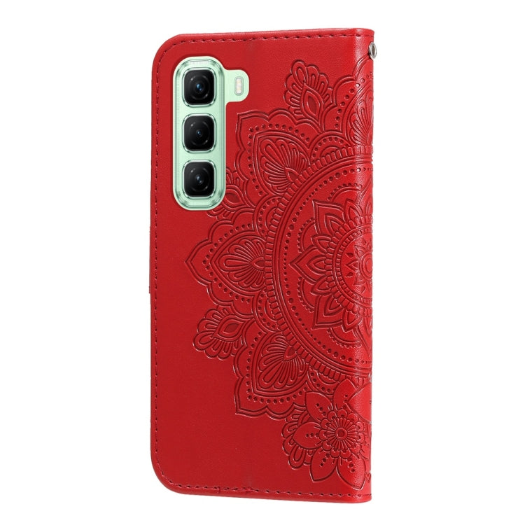 For Infinix Hot 50 5G Seven-petal Flowers Embossing Leather Phone Case