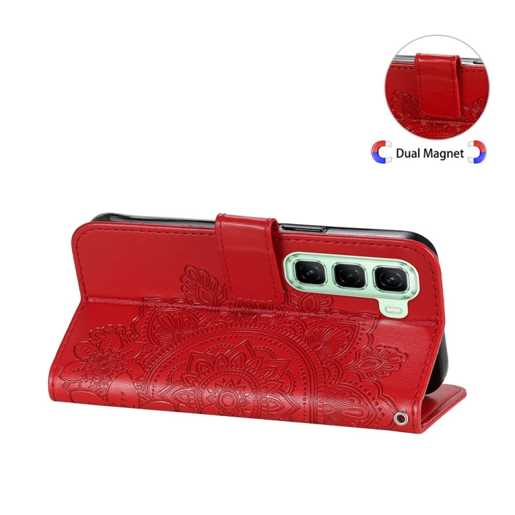 For Infinix Hot 50 5G Seven-petal Flowers Embossing Leather Phone Case