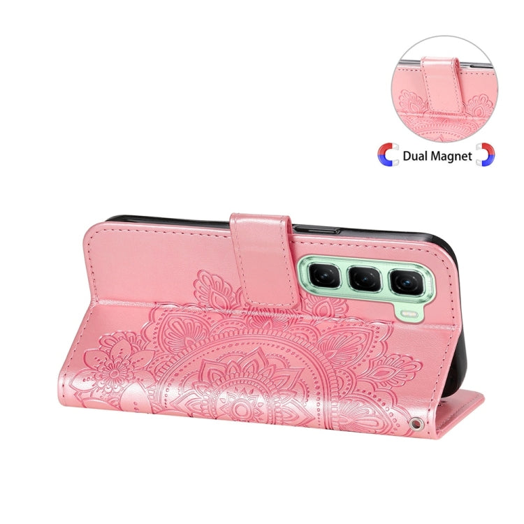 For Infinix Hot 50 5G Seven-petal Flowers Embossing Leather Phone Case