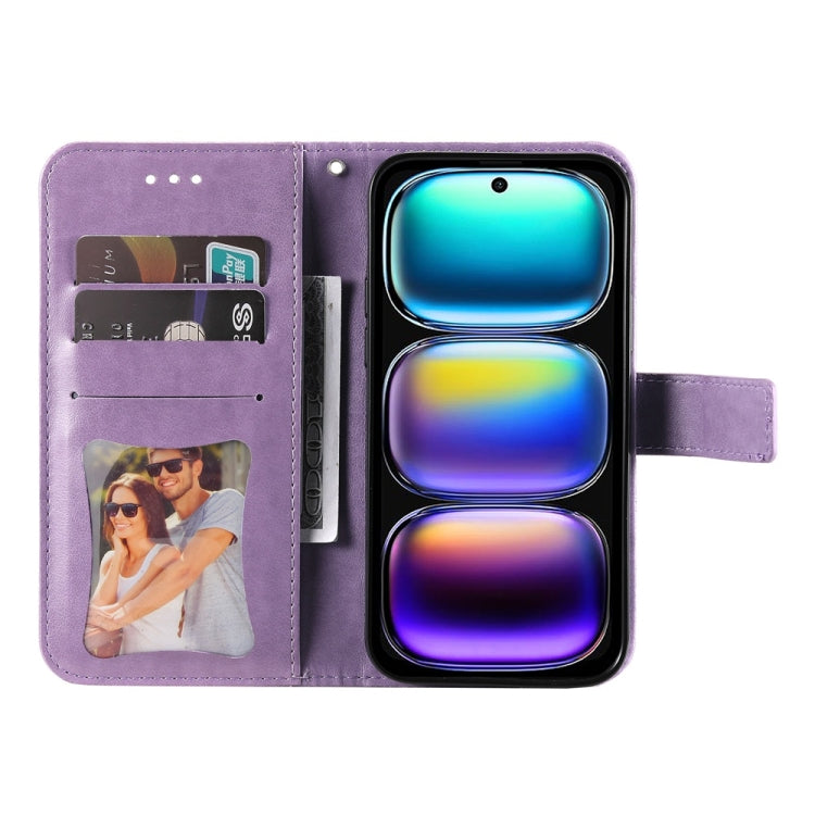 For Infinix Hot 50i / Smart 9 Seven-petal Flowers Embossing Leather Phone Case