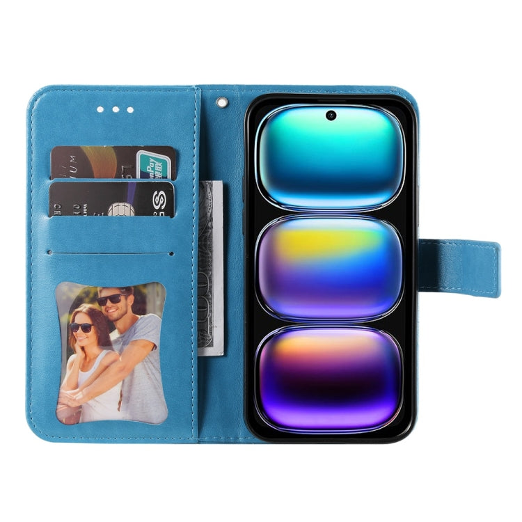 For Infinix Hot 50i / Smart 9 Seven-petal Flowers Embossing Leather Phone Case