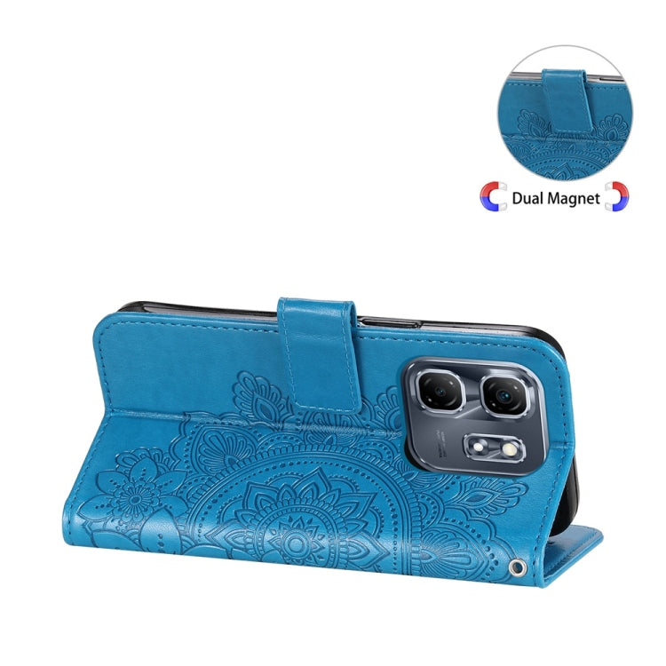 For Infinix Hot 50i / Smart 9 Seven-petal Flowers Embossing Leather Phone Case