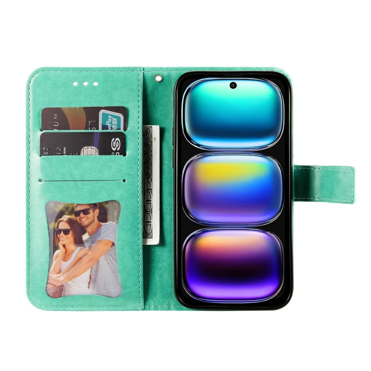 For Infinix Hot 50i / Smart 9 Seven-petal Flowers Embossing Leather Phone Case