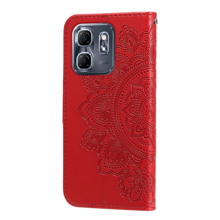For Infinix Hot 50i / Smart 9 Seven-petal Flowers Embossing Leather Phone Case