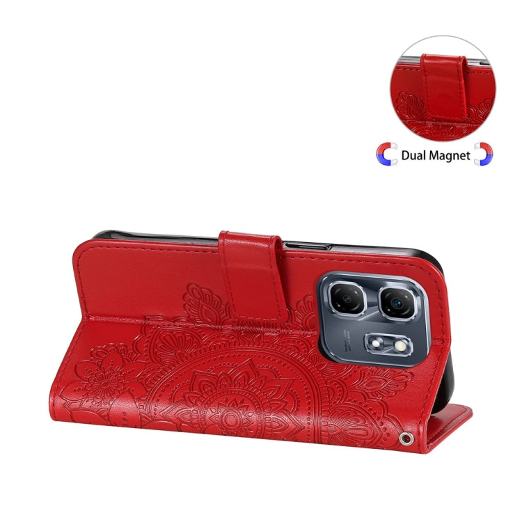 For Infinix Hot 50i / Smart 9 Seven-petal Flowers Embossing Leather Phone Case