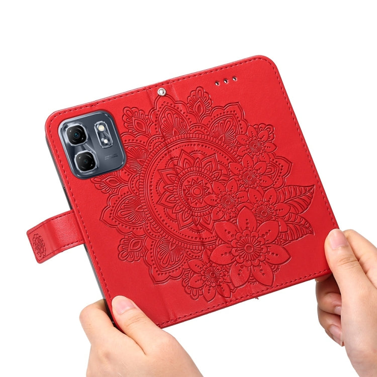 For Infinix Hot 50i / Smart 9 Seven-petal Flowers Embossing Leather Phone Case