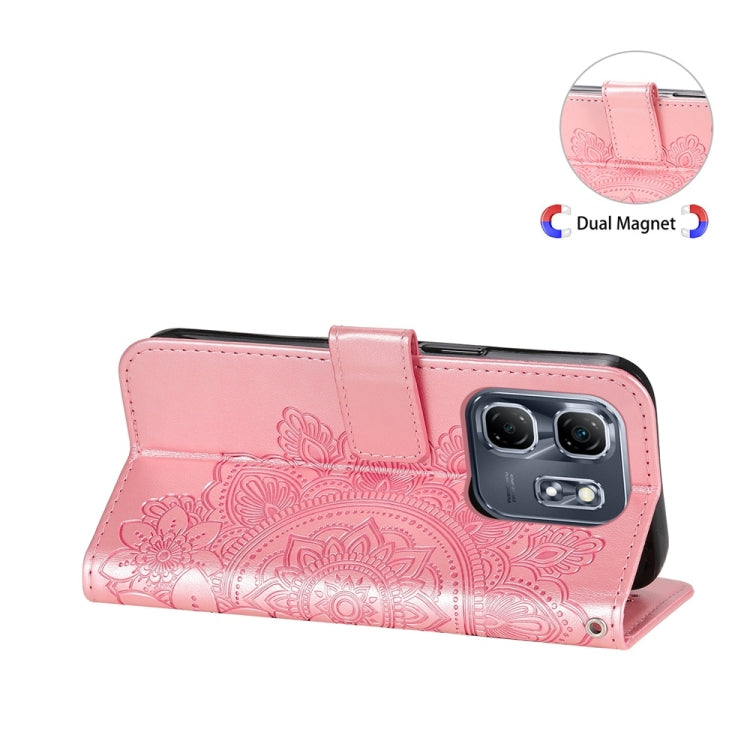 For Infinix Hot 50i / Smart 9 Seven-petal Flowers Embossing Leather Phone Case