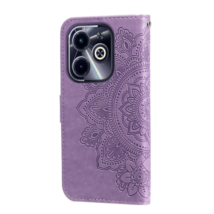 For Infinix Hot 40i Seven-petal Flowers Embossing Leather Phone Case