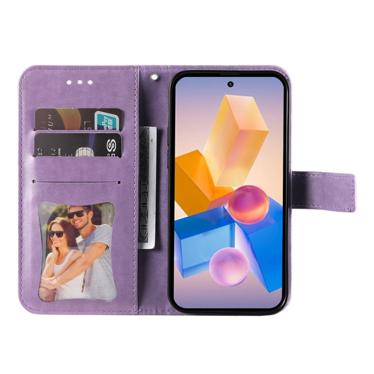 For Infinix Hot 40i Seven-petal Flowers Embossing Leather Phone Case