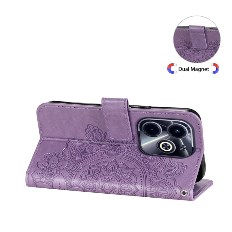 For Infinix Hot 40i Seven-petal Flowers Embossing Leather Phone Case