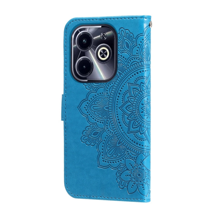 For Infinix Hot 40i Seven-petal Flowers Embossing Leather Phone Case