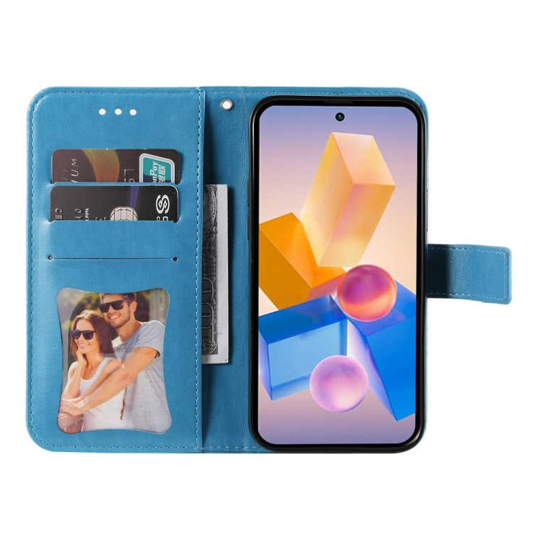 For Infinix Hot 40i Seven-petal Flowers Embossing Leather Phone Case
