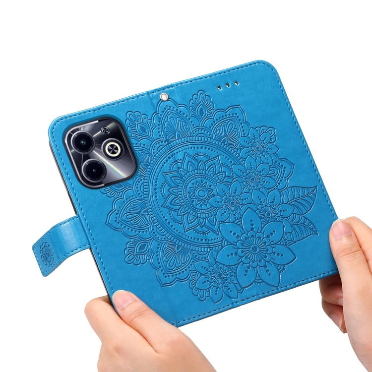 For Infinix Hot 40i Seven-petal Flowers Embossing Leather Phone Case