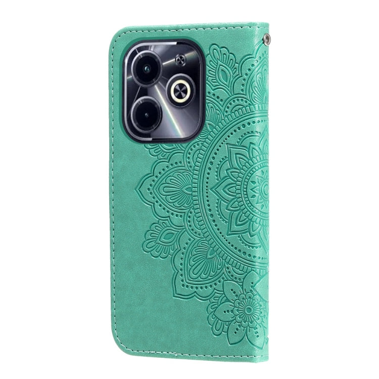 For Infinix Hot 40i Seven-petal Flowers Embossing Leather Phone Case