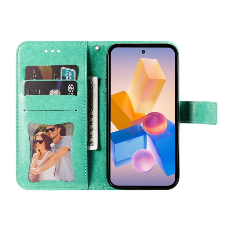 For Infinix Hot 40i Seven-petal Flowers Embossing Leather Phone Case