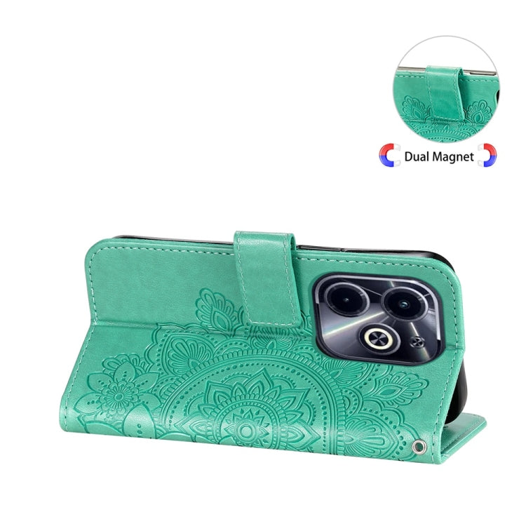 For Infinix Hot 40i Seven-petal Flowers Embossing Leather Phone Case