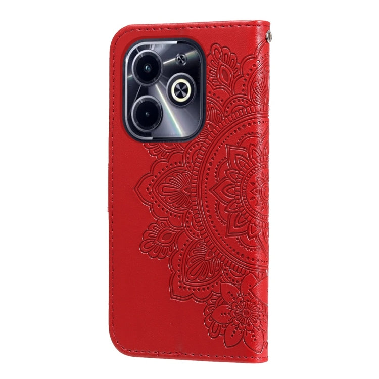 For Infinix Hot 40i Seven-petal Flowers Embossing Leather Phone Case