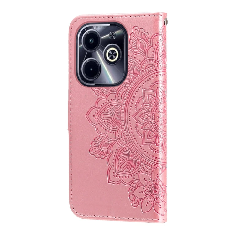 For Infinix Hot 40i Seven-petal Flowers Embossing Leather Phone Case