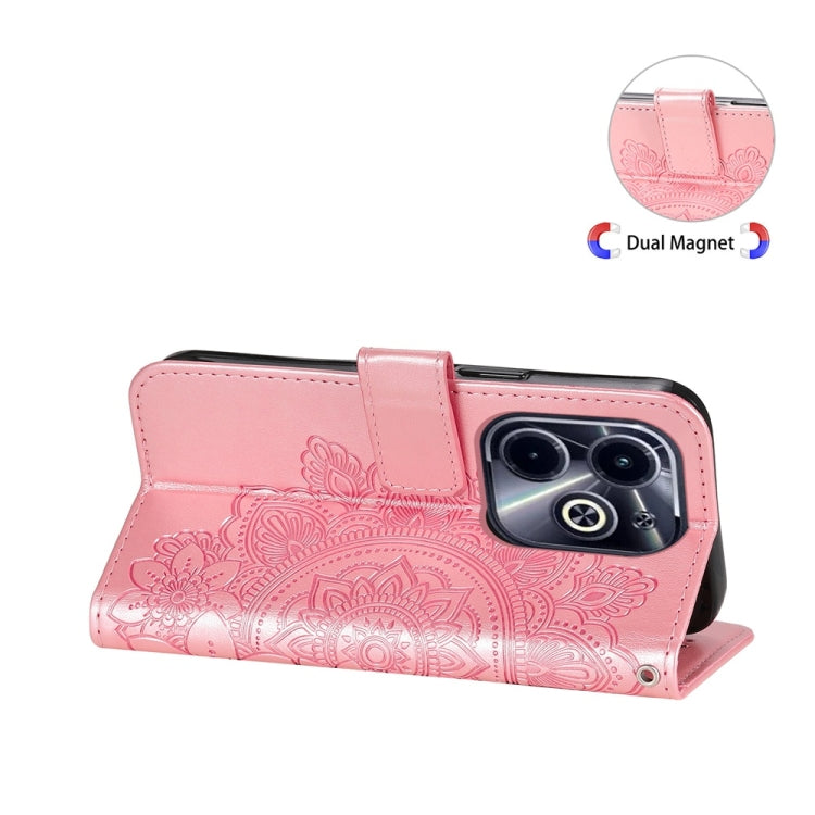 For Infinix Hot 40i Seven-petal Flowers Embossing Leather Phone Case