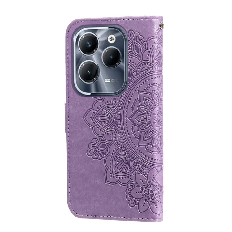 For Infinix Hot 40 / Hot 40 Pro Seven-petal Flowers Embossing Leather Phone Case