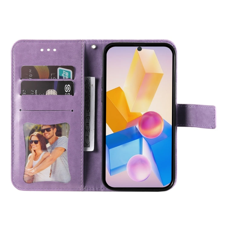 For Infinix Hot 40 / Hot 40 Pro Seven-petal Flowers Embossing Leather Phone Case