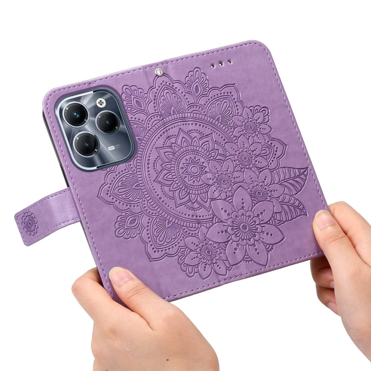 For Infinix Hot 40 / Hot 40 Pro Seven-petal Flowers Embossing Leather Phone Case