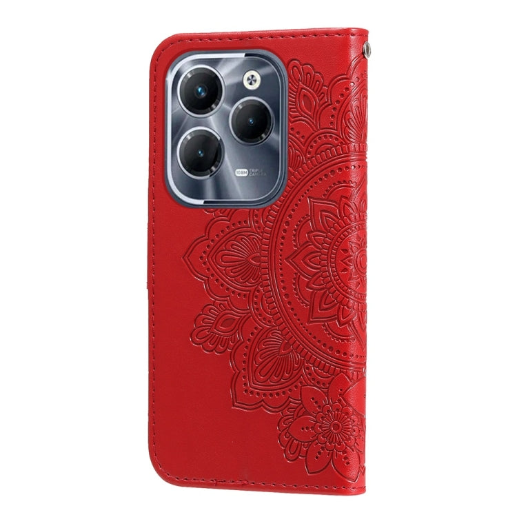 For Infinix Hot 40 / Hot 40 Pro Seven-petal Flowers Embossing Leather Phone Case