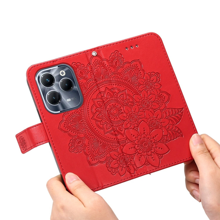 For Infinix Hot 40 / Hot 40 Pro Seven-petal Flowers Embossing Leather Phone Case
